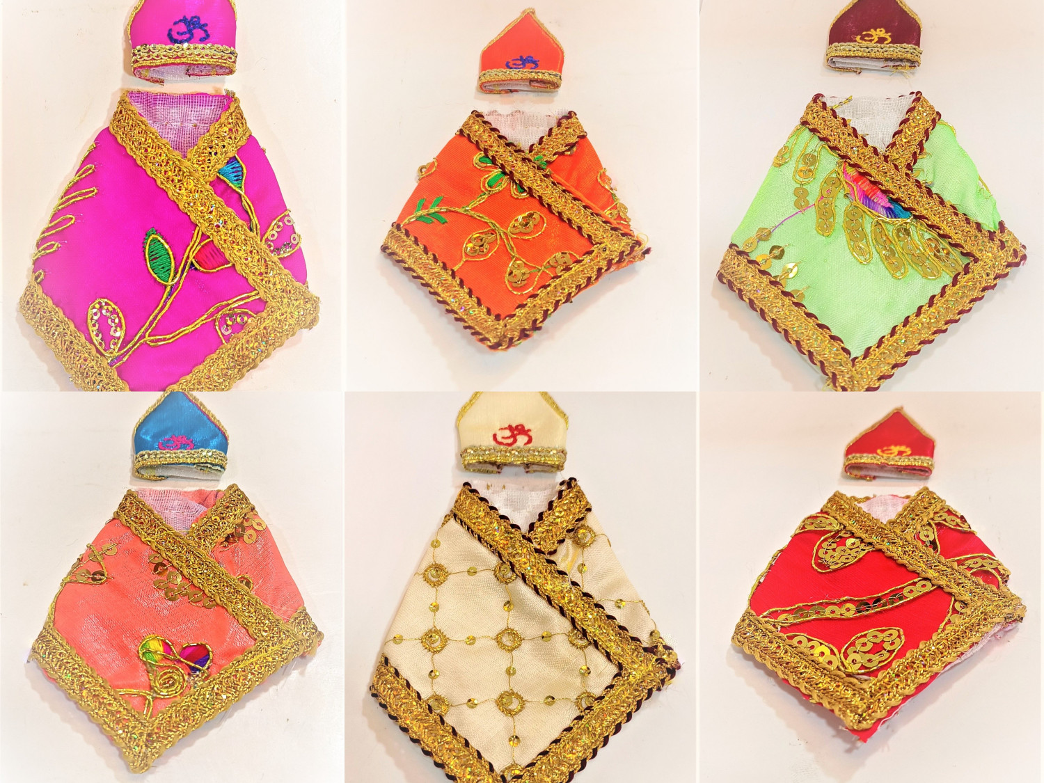 SHIRDI SAI BABA IDOL DRESS WITH PAGDI 6 DRESS OF SIZE 4(MIX COLOURS ,  MIX DISIGNED )