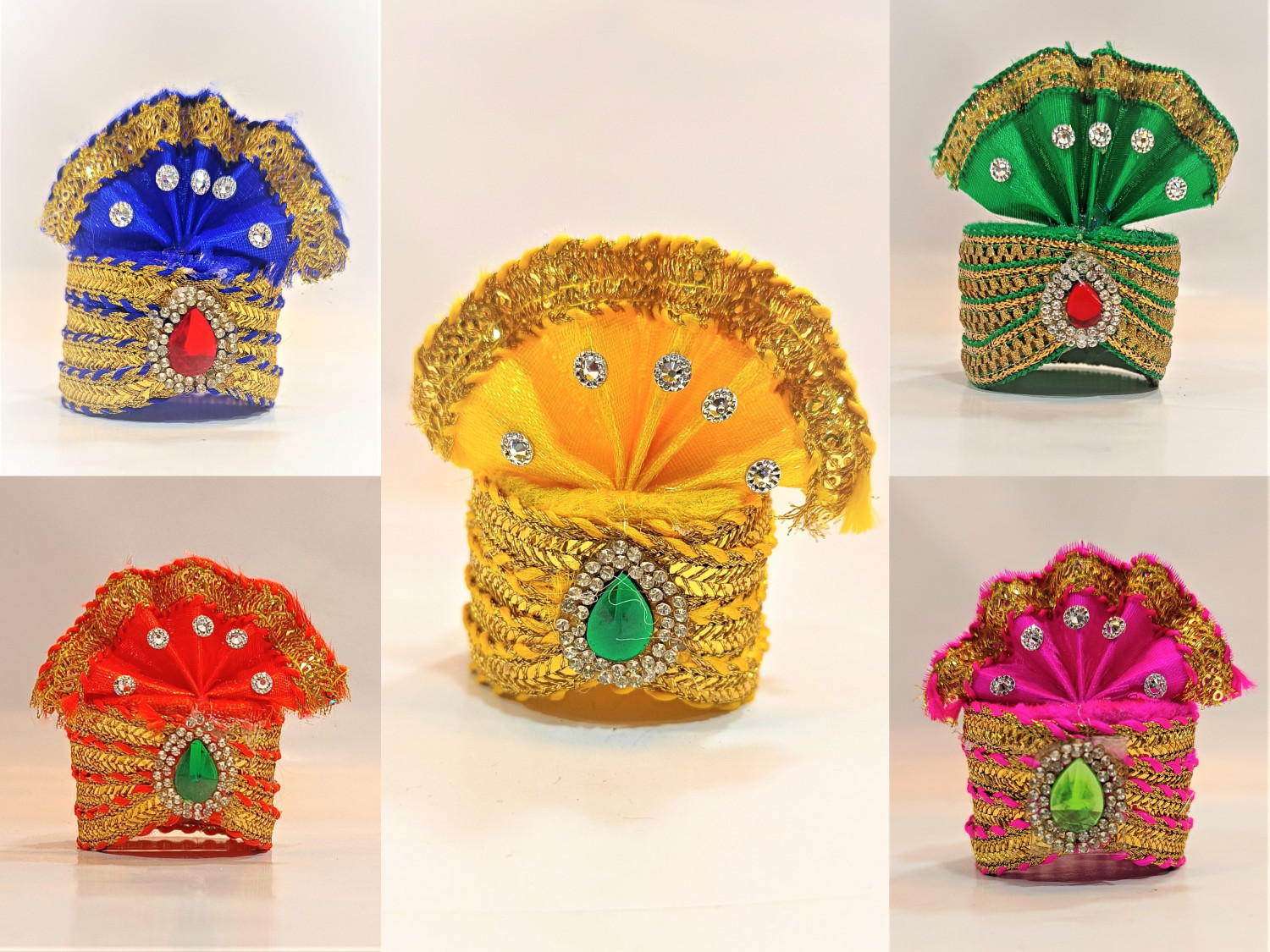 SAI BABA  PAGDI   SIZE 5 A PACK OF 6 PICE(MULTI COLOURS )