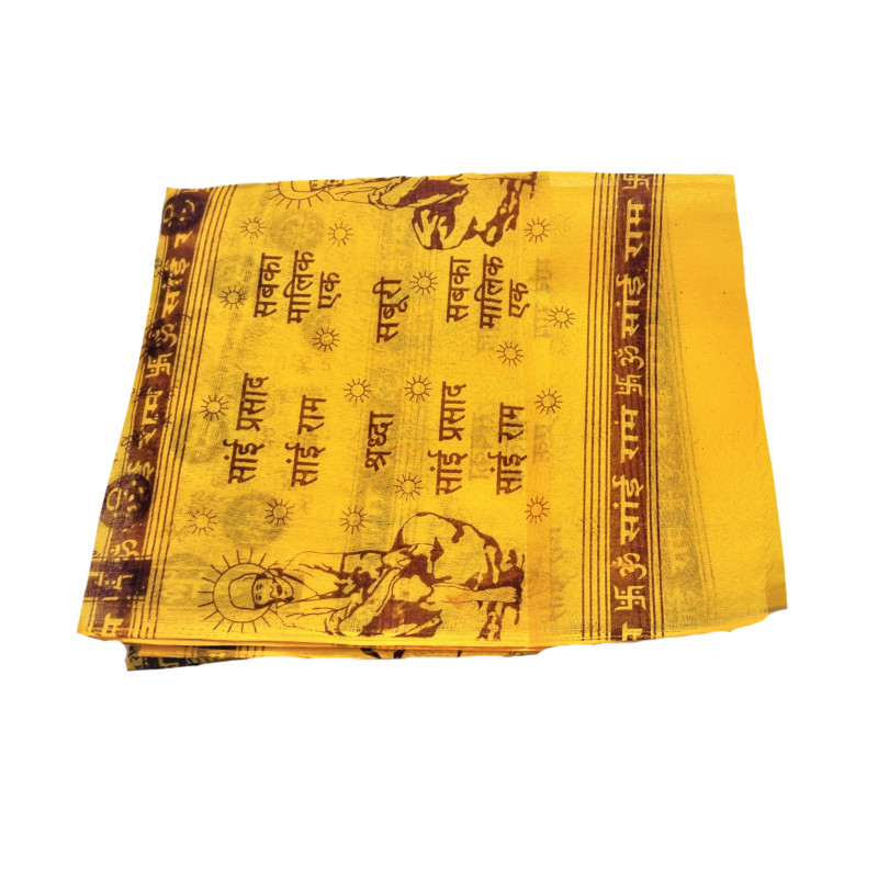 SAI   BABA  SHAWL YELLOW
