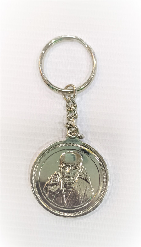 SAI BABA SILVER KEYCHAIN