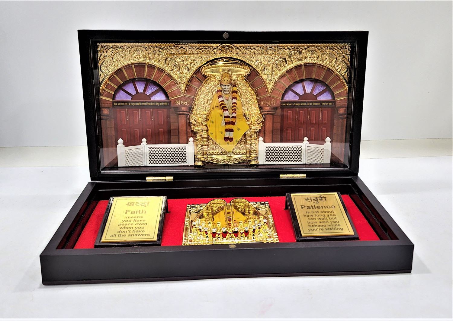 SAI BABA PHOTO (FOLDABLE WOODEN BOX)